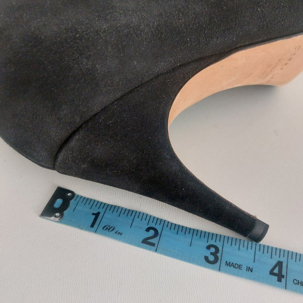Derek Lam Ankle Boots 8 Black Suede Pointy Toe Heels Italian Cool Girl Designer - Picture 8 of 16